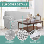 YEMYHOM Couch Cover Latest Jacquard Design High Stretch Extra Large Sofa Covers Pet Dog Cat Proof Oversized Slipcover Non Slip Magic Elastic Furniture Protector (X Large, Black and White Checkered)