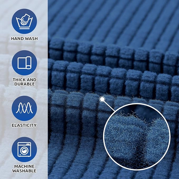Stretch Oversized Couch Covers for Sofa Slipcover,Classic Blue | 1-Piece Washable Sofa Cover (94"-110") 4-Seater Furniture Protector, Soft Jacquard Non-Slip Elastic Bottom for Dogs & Kids