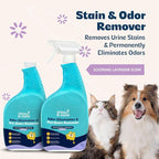 Urine B-Gone Enzyme Cleaner for Human & Pet Urine, Lavender, 32 oz, 2-Pack | Two 32 oz bottles of enzyme cleaner for human, cat and dog urine on laundry, carpets and more; lavender scent.
