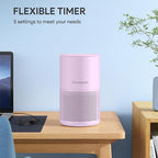 FULMINARE Air Purifiers for Home Bedroom H13 HEPA Air Filter | 360° Intake for Pet Hair, Smoke, Odors , 3 Speeds, Timer, 24dB, Small Mini Air Purifier with Night Light, Purple