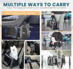 PETSFIT Large Cat Car Carrier,19 x 12 x 12 | Roomy Escape-Proof Cat Car Seat, Safe Driving, Lockable Zippers & Safety Tether, Soft-Sided Travel Carrier
