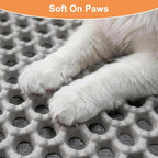 Cat Litter Mat XXL(47.3" x 39.4") - Large, Double-Layer, Non-Toxic, Easy Clean, Durable, Gray