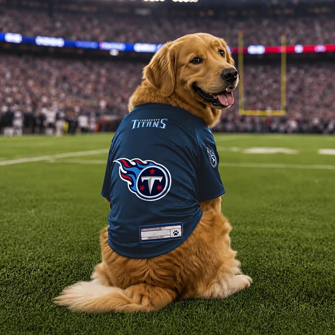 Littlearth NFL Tennessee Titans Stretch Pet Jersey, Team Color, X-Small
