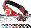 Airtag Dog Collar, Reflective Ultra-Durable Nylon Padded with QR Code Buckle & IP68 Waterproof Air Tag Holder Compatible for Apple AirTag, Comfortable for Small Medium Large Dogs(Red,M)