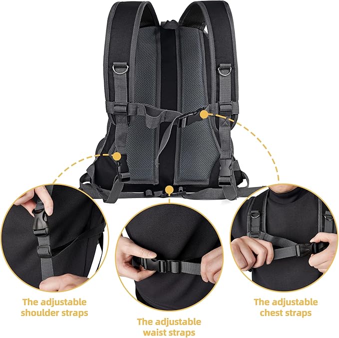 WOYYHO Pet Dog Carrier Backpack Small Dog Front Backpack Ventilated Dog Carrier Back Pack with Storage Pockets, Adjustable Straps & Safety Belt for Travel Hiking Outdoor (Size S: 2-4.5 lbs, Black) | Small Dog Front Backpack, with Adjustable Straps, Saf...
