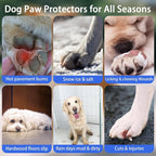 Breathable Dog Boots, Paw Protectors for Hot Pavement & Snow, Waterproof Dog Shoes for Rainy Days Keep Clean, Anti-Slip for Senior Dogs, Booties to Prevent Licking Paw & Protect Wounds, Black Size 1