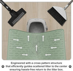 XL Cat Litter Mat, 37.5x25.2 Silicone Trapping Mat Sage Green | for Kitty Litter Box, Easy Clean, BPA Free Rubber, Center Litter Collection, Easy Pour-Back, Waterproof, Odor-Resistant