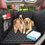 URPOWER XL Hard Bottom Dog Seat Cover for Full-Size Truck Back Seat | 400 lbs Support, 45% More Space, Waterproof, Mesh Window, Scratch Resistant, Non-Slip, Easy Care, Pee Pad Included