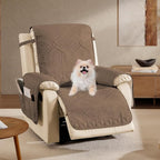 Toffee Quilted Recliner Covers, Waterproof Recliner Chair Covers, Lazy Boy Chair Covers, Pet Friendly Recliner Slipcover for Dogs Cats, Washable Furniture Protector (Recliner 22", Raw Umber)
