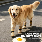 EXPAWLORER Dog Socks for Hot Pavement to Prevent Licking Paws, Non-Slip Dog Grippy Booties Shoes for Hardwood Floors, Traction Control Boots & Paw Protectors for Small Medium Large Senior Dogs Khaki L