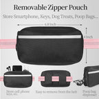 iYoShop Hands Free Dog Leash with Zipper Pouch, Dual Padded Handles and Durable Bungee for Walking, Jogging and Running Your Dog (Large, 25-120 lbs, Baby Pink)