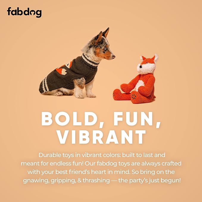 fabdog Floppies Plush Dog Toy - Cute & Durable Squeaky Dog Toys - Best Squeak Toy for Puppies and All Breeds | Ideal Pet Gift| Large Octopus