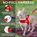 BEAUTYZOO Dog Harness for Small Dogs, No Pull Dog Harness and Leash Set, Soft Escape Proof Puppy Vest Harness with Handle, Reflective Lightweight Step in Harness for Girl Boy Dogs, Red S