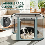 Siedihit Dog Cat Playpen Crate with Washable Pee Pad, Reinforced Durable | Dog Cage, Portable Foldable Pet Kennel with Breathable Visibility (Grey with Pad, Extra Large)
