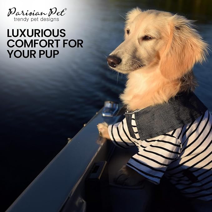Parisian Pet Preppy Boy Polo Dog Shirt – Classic Cotton Pet Apparel with Collar - Soft Breathable Puppy T-Shirt - Cute Trendy Dog Clothes - Ideal Summer Clothes for Medium Dogs - Shirts for Dogs Boy