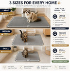 Cat Litter Box Mat Double Layer Trapping Mat Easy-Clean Waterproof Urine Proof(Gray 30x22in)