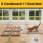 Conlun 2-Pack Cat Scratching Pads, 23.6x31.5in Sisal Wall & Couch Protector | High-density Sisal Mat, No Fraying, Mess-free, Anti-slip Backing, Adhesive Strips for Easy Mounting, Grey