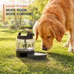 Portable Dog Water Bottle with Travel Bowl, 56 oz/1.6 L, Black | 2-in-1 portable dog water bottle with pull-out bowl; BPA-free plastic, silicone seal, wide mouth and grip for hikes or travel