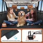 A-Pce 600D Heavy Duty Dog Car Seat Cover for Back Seat, 2026 Upgraded | Hard Bottom Back Seat Extender for Pets- Holds 600lbs, Waterproof Scratch Proof Nonslip Dog Hammock for Cars Trucks and SUVs