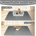 Silicone Cat Litter Mat for Litter Box 40”x28” Large Cat Mat, Dark Grey | Waterproof, Non-Slip, Leak-Proof Rug Mat with Lip, Easy to Clean, Extra Large Litter Catcher Mat for Floor