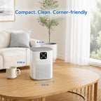 Air Purifiers for Bedroom, Honeyuan H13 HEPA Air Purifier for Home Large Room 1095 sqft, Air purifiers with 360°Air Intake, 3 Fan Speeds, 3-Stage Filtration, White