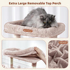 Gitelsnour Cat Tree, 63'' Cat Tower for Large Cats, Big Hammock GCT020MU | Cat Condo, Cat Scratching Posts for Indoor Adult Cats, 4 Platforms（ 2 Big 2 Small）, 2 Baskets, Sisal Rope, 4 Toys, Mushroom