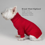 cyeollo Red Dog Sweater Long Sleeve Knitted Turtleneck Pullover Clothes | Ultra Soft Warm Knit, Full Coverage, 4-Way Stretch for Easy Movement, Easy On & Off, Winter Daily Wear for Small Dogs
