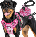 Beebiepet Heavy Duty Tactical Dog Harness for Small Dogs, No Pull Adjustable Pet Harness Reflective Service Training Easy Control Pet Vest Military K9 Working Dog Harnesses- Large, Pink Camo