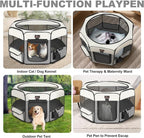 Aivituvin Dog Playpen Foldable Pet Play Pens with Carrying Bag for Cat, Puppies, Rabbits, Chickens, Durable Portable Pet Tent for Travel Camping Indoor/Outdoor Grey M