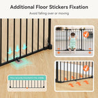 COMOMY 80" Extra Wide Baby Gate, Dog Gate for House Stairs Doorways Fireplace, Auto Close Pet Gate with Door Walk Through, 3 Metal Panels, Hardware Mounted Baby Fence Indoor Outdoor(30" Tall, Black)