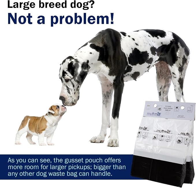Mutt Mitt® 2-Ply Dog Waste Station Header Bags, 100 Count | Same Mutt Mitt® bags found in dog waste stations, 2-ply mitten design, 300% thicker than mini roll bags