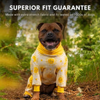 Spark Paws Dog Pajama, Dog Recovery Suit Male, Onesie, Ultra-Soft and 4-Way Stretch, for Small Medium and Large Breeds - Sunshine - S