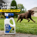 30 SECONDS Outdoor Odor Eliminator for Pets, Dogs, For Grass, Turf, Lawns, Kennels & Dog runs, Enzyme Cleaner Hose Sprayer with Concentrate Refill (64 Oz Hose End Sprayer & 1 Gallon Refill Bottle)
