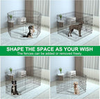 Artmalle Dog Playpen 36 Inch, 8-Panel Rustproof Foldable Fence with Door | Rustproof 8-panel metal playpen with door folds flat, sets up tool-free, and forms multiple shapes for indoor or outdoor use.