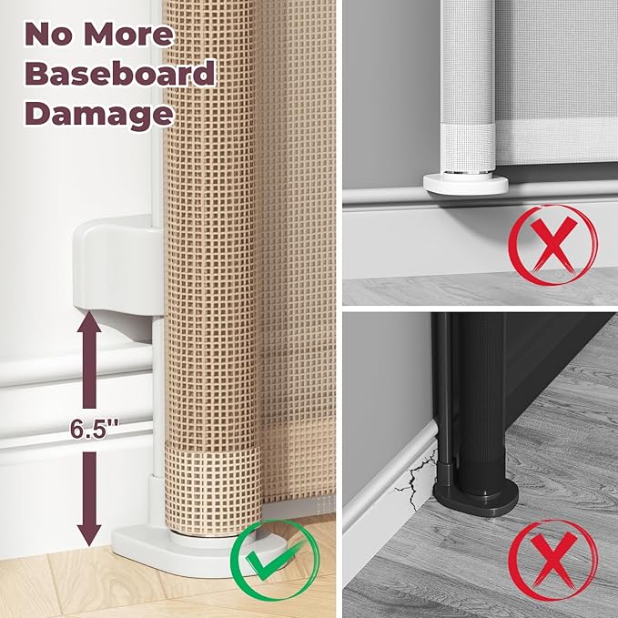 76" Retractable Baby Gates Extra Wide, Mesh Long Dog Gate for Deck | Indoor Outdoor Stair Gate for Wide Openings Doorways Hallways Porch, Child Pet Safety Essentials for Home, Beige