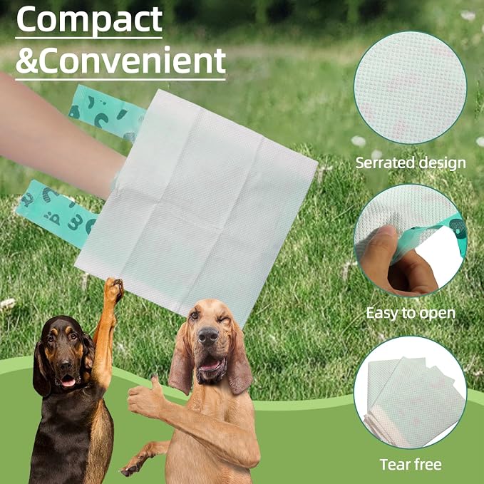 2-Ply Dog Poop Bags with Paper Towels-50 Pieces-Ultra Thick and Leakproof Pet Waste Pick-up Bags-no more warm & yuck feeling
