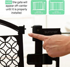 Ingenuity Multi-Use Decorative Extra Tall Walk-Thru Baby Gate, Fits Openings 28.5-48 Inch (Pack of 1), Black Metal, for Doorways and Stairways, 36' Tall Baby and Pet Gate, Black, One Size
