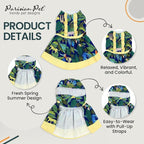Parisian Pet Amazonia Dog Dress - Summer Clothes for Small Dogs Girl - Tropical Pet Dress - Beach Dog Outfit - Lightweight Puppy Clothes - Jungle Print Dresses for Dogs - Female Small Dog Clothes