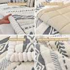 Couch Cover for Dogs, Washable Non-Slip Boho Geometric Pet Sofa Protector, Soft Sofa Slipcovers Cushion Protector for Dogs and Cats. (Light Gray, 27.6" x 82.7" x 1.5")