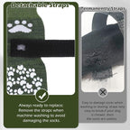EXPAWLORER Anti Slip Dog Socks to Prevent Licking Paws, Shoes for Hot Pavement, Dog Booties for Small Medium Large Senior Dogs, Traction Control Boots & Paw Protectors for Hardwood Floors ArmyGreen