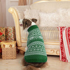 HOMIMP Dog Sweater Argyle - Warm Winter Clothes Puppy Soft Coat, Ugly Dog Sweater for Small Medium and Large Dogs, Pet Clothing Boy Girl, Green XL