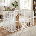 Dog Playpen 32" Height – Heavy Duty, Foldable | 25mm Steel Tubes, 40.8 lbs sturdy frame, rubber non-slip feet, indoor & outdoor, tool-free assembly, Small & Medium Dogs