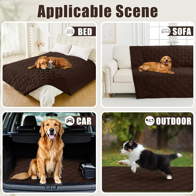 Smiry Waterproof Dog Bed Cover, Reversible Pet Blanket for Sofa Couch | Soft Washable Dog Blanket, Leakproof Couch Cover for Dogs Cats & Furniture Protection, 30x70, Chocolate/Chocolate