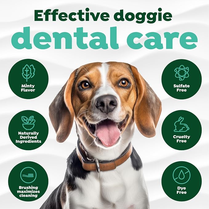 TropiClean Fresh Breath Dog Oral Care Kit | Complete Toothbrush and Toothpaste Set for Plaque & Tartar Control | Tooth Brushing Kit for Large Animals