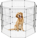 IRIS USA 48" 8-Panel Metal Pet Dog Puppy Playpen, Indoor/Outdoor Dog Fence, 58 x 58 x 48, Foldable, Customizable, Black