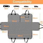 Mancro Dog Car Seat Cover for Back Seat, Waterproof Dog Hammock for Car | 600D Heavy Duty, Scratch-Resistant Back Seat Pet Cover for Dogs with PVE Nonslip Underside, Fits for Sedan, Trucks and SUVs