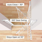 BalanceFrom Easy Walk-Thru Safety Gate for Doorways and Stairways with Auto-Close/Hold-Open Features, 30-Inch Tall, Fits 29.1-33.8 Inch Openings, White | 30" Tall Gate for Doorways and Stairways with Auto-Close/Hold-Open