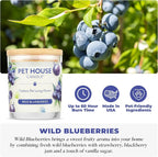 Pet House Candles, Natural Soy-Based, Clean Burning Pet Friendly Candles, 60 Hour Burn Time - Wild Blueberries, 9 oz