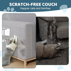 Transparent Cat Scratch Furniture Protectors 12x196.8in Scratch Guards | transparent guards, heavy-duty anti-scratch, safe for leather, fabric, wood, peel-and-stick, residue-free removal
