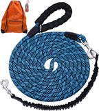 Long Dog Leash with Reflective Threads 15FT 20FT 30FT 50FT,Heavy Duty Bungee Dog Leashes for Small Medium Large Breed Dogs,Shock Absorbing Training Leash for Walking,Hunting,Camping&Yard